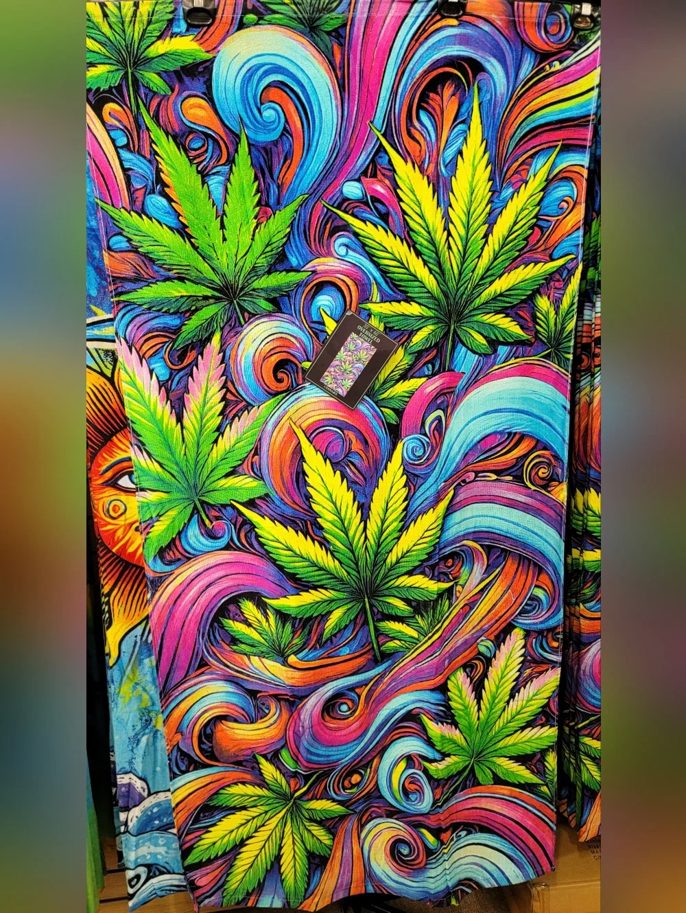 Summer Deal🏷 Cotton Psychedelic Cannabis Leaf Beach Towel Or Decor